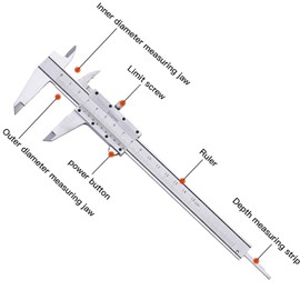 150 mm Vernier Caliper, Stainless Steel Calliper, Precision Caliper with Locking Screw, Vernier Caliper, Calliper with Steel Ruler, Cleaning Cloth