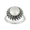MARC 925 Sterling Silver 8 mm Faux Pearl & Marcasite