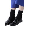 Human Woman 077-5197200 Embroidered Mid Socks, Women's,, 010_black, Free size