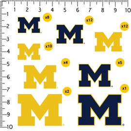 University of Michigan Primary Logo 50ct Vinyl Large Deluxe Stickers Variety Pack - Laptop, Water Bottle, Scrapbooking, Tablet, Skateboard, Indoor/Outdoor
