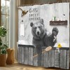 Miyotaa Funny Bear Shower Curtain Set 71Wx71H Inches Farmhouse Rustic