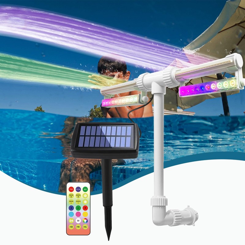 Solar Pool Fountain with Lights-7 RGB Colors & 42 Lighting