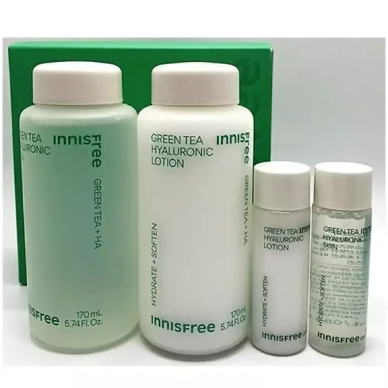 Innisfree 이니스프리 그린티 히알루론산 스킨케어 세트, 2종세트 Innisfree Green Tea