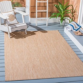 SAFAVIEH Courtyard Collection Area Rug - 9' x 12', Natural & Cream, Non-Shedding & Easy Care, Indoor/Outdoor & Washable-Ideal for Patio, Backyard, Mudroom (CY8521-03012)
