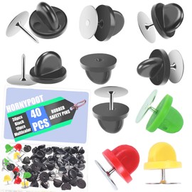 40 Pair Rubber Pin with Backs,Rubber Pin Butterfly Clutch Backings Holder Tie Tacks Keepers Replacement with 9mm Length Lapel Enamel Pins for Craft Making, Pin Safety Backs for Brooch Tie (40)