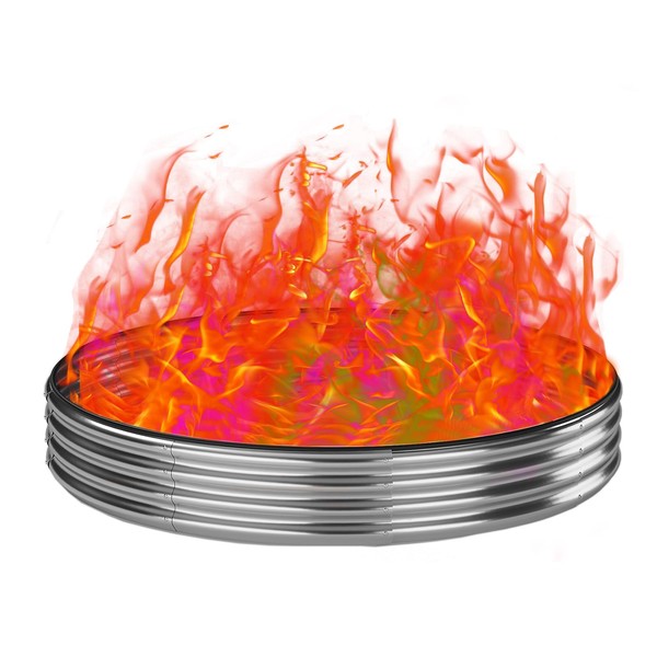 ZFHgarden Diameter 3FT Camp Fire Ring Pit Round Galvanized Fire