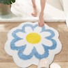 YRXRUS Flower Bath Mat, Blue Bathroom Rug, Beauty Bath Mats,