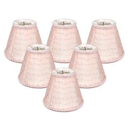 Royal Designs, Inc. CS-1133-5PNK-6 Organza Dots Empire Chandelier Shade with Designer Trim, 3 x 5 x 4.5, Pink Dots, 6-Pack