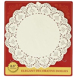 Blue Sky White Round Doily Charger Plates - 8.5 Inches (20 Count) | Disposable Plastic Premium Set for Elegant Table Décor