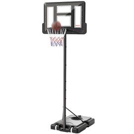 Basketball Hoop Outdoor Indoor Sport Portable PVC Backboard for Junior Teenagers Youth Adults, Adjustable 4.3-10 ft Pool Basketball Goal