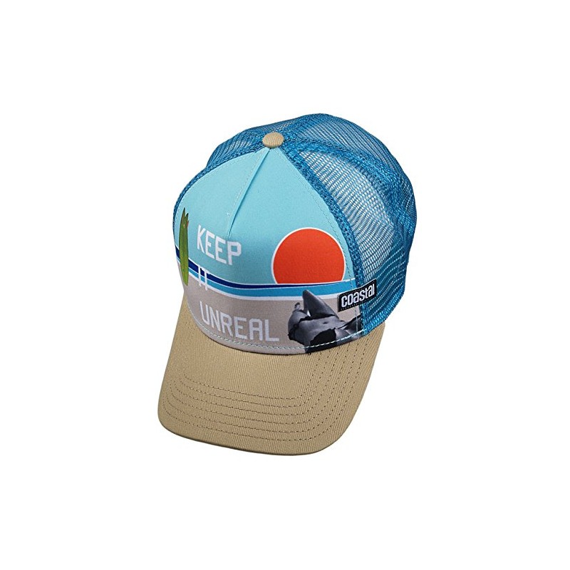 COASTAL - Unreal (khaki/teal) - High Fitted Trucker Cap, Khaki/Teal