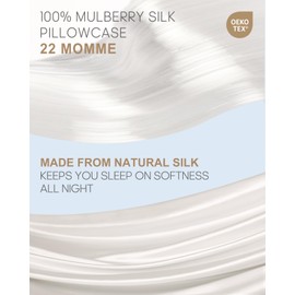 THXSILK Set of 2 100% Silk Pillowcases for Hair and Skin, Both Sides Grade 6A+ 22 Momme Mulberry Silk Pillow Case with Hidden Zipper, Soft & Smooth White Pillowcases(2pcs, Queen Size 20"x30")