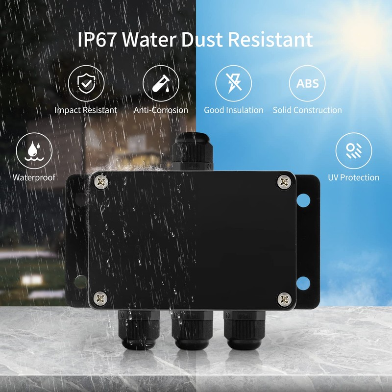 JINDOUZI ABS IP67 Waterproof Dustproof Electrical Junction Box, with 15A
