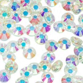 400pcs SS30 6mm Transparent AB Nail Rhinestones Bulk Clear AB Nail Art Nail Charms K9 Glass Flatback Gems Round Beads Nails Crystals Stones Diamonds Glue Fix for Nails Eyes Makeup Crafts DIY Tumblers
