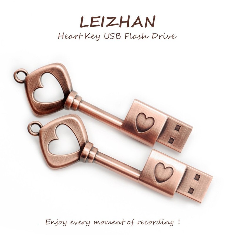 leizhan 32 GB USB Flash Drive Memory Stick Metal Heart-Shaped