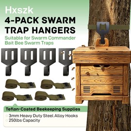 Hxszk 2 Pack Swarm Trap Hanger, 3mm Heavy Duty Alloy Steel Hook 250Lbs Capacity, Teflon Coated Beekeeping Supplies for Swarm Commander Lure Bee Swarm Trap