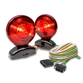 True MODS 20' Magnetic Red LED Trailer Tail Towing Light Kit [DOT FMVSS-108] [SAE STIP] [IP67 Submersible Waterproof] [55lb Magnet] Turn Brake Parking Tow Lights for Truck RV Boat Bike Utility Trailer