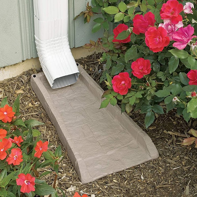 Suncast Durable Decorative Rain Gutter Downspout Erosion Prevention, Water Guard
