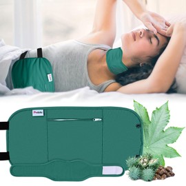 Pedobi 2 Pcs Castor Oil Pack Wrap, Castor Oil Compress for Liver Detox, Insomnia, Constipation Green