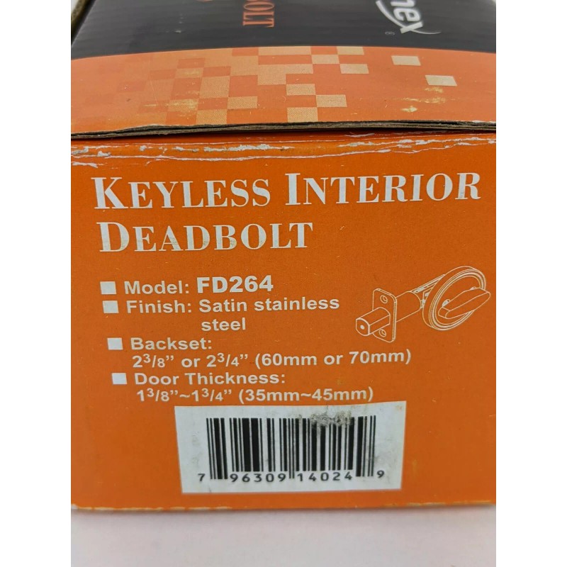 Pamex Interior Deadbolt Thumb Turn Satin Stainless Steel Keyless Security