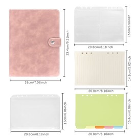 Colacoo Leather A5 Binder Notebook 6 Ring, Refillable Notebook A5 Planner Binder with Binder Pockets, A5 Dividers, A5 Refill Paper, Travel Binder Journal Cover Binder Brown Notebook