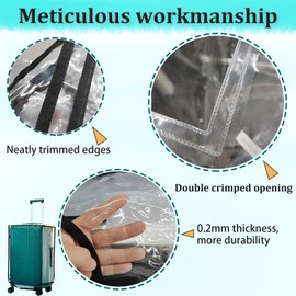 ZOUNI Clear PVC Luggage Cover Protectors, 20 Inch Waterproof Transparent Travel Luggage Protector Suitcase Cover Protectors for Wheeled Suitcase (20"（14.2" L x 9.5" W x 19.6" H）)