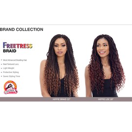HIPPIE BRAID 22" (4 Pack, 1 Jet Black) - Freetress Synthetic Crochet Braiding Hair