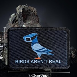 Patches for Backpacks, Funny Birds aren't Real Printing Patches Tactical Patches, Military Style Hook and Loop Badges, DIY Morale Applique Accessories for Jacket, Backpack, Hats
