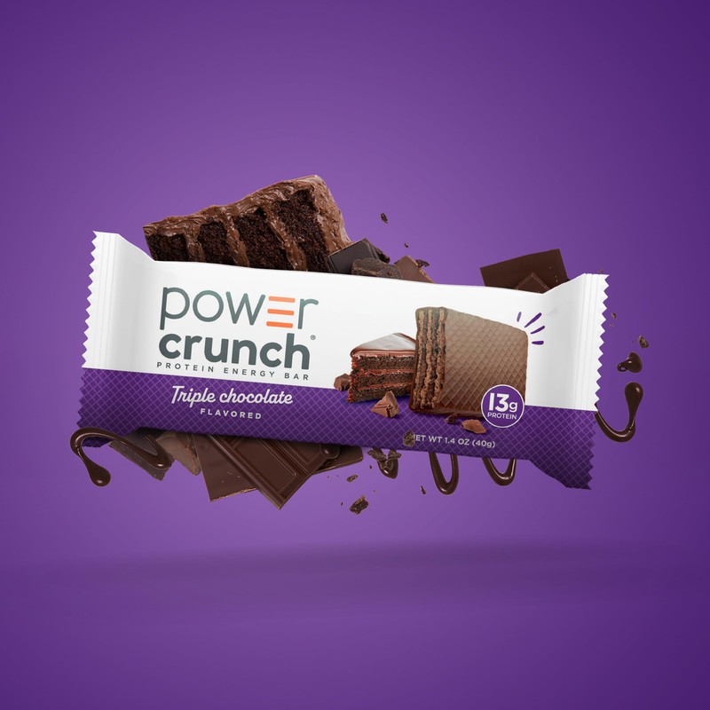 Power Crunch Protein Energy Wafer Bars, Triple Chocolate, 1.4 Ounce
