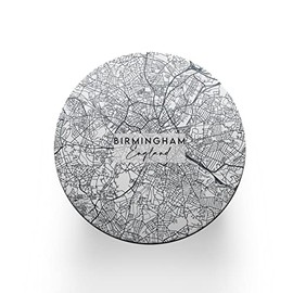 Round Single Coaster - Birmingham England UK Britain Map Travel Hometown #76926