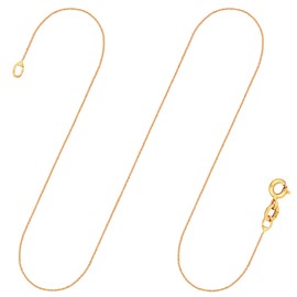 EDELIND Gold Chain Women's Men's Children Very Fine 0.8 mm Anchor Chain Round Necklace Women's Real Gold 333/585/375/750 Yellow Gold Stylish Elegance Gifts for Women, 9ct Yellow Gold