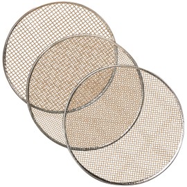 4pc Soil Sieve Set, 12" diameter - Stainless Steel Frame Three Interchangeable Sieves With Varying Mesh Sizes Grade - Mix Soil Filter Large Debris Replacement Screens Available Great for Bonsai
