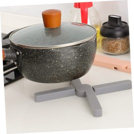 GRIRIW 2Pcs Creative Table Mat Folding Heat Resistant Kitchen Protective Cushion Non Slip Grey Design for Table Protection and Versatile Use