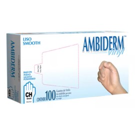 Ambiderm Guantes descartables Ambiderm BP color transparente talle S de vinilo con polvo x 100 unidades
