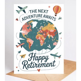 Ezen66Gifts The Next Adventure Awaits Happy Retirement Card - Funny Adventure Retirement Card - Hilarious Appreciation Greeting Cards For Boss Or Coworker - Funny Congrats - Greeting Cards
