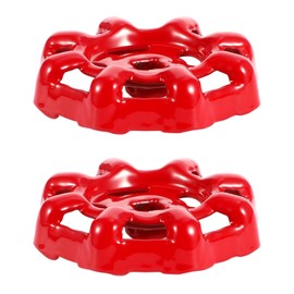 2pcs Outdoor Faucet Handle 7 x 7 mm Square Stem Hole Faucets Handles Replacement Parts Round Wheel Hose Bib Handle Rustproof Outdoor Faucet Valve Replacement Part Red Water Spigot Handles for Garden