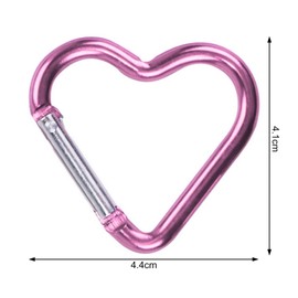 Heart Carabiner Clip, 2Pcs Heart Shape Carabiners Keychain Clips, Snap Hook Key Ring for Camping Accessories, Backpack Water Bottle Aluminum Alloy Accessory and Keychain Carabiners (Light Purple)