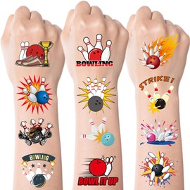 Bowling Temporary Tattoos Stickers Kids - 200+ Bowling Birthday Party Favors Decorations Sports Themed Tattoos Face Stickers Supplies For Boys Gifts Birthday Party Rewards Classroom Ideas Favors