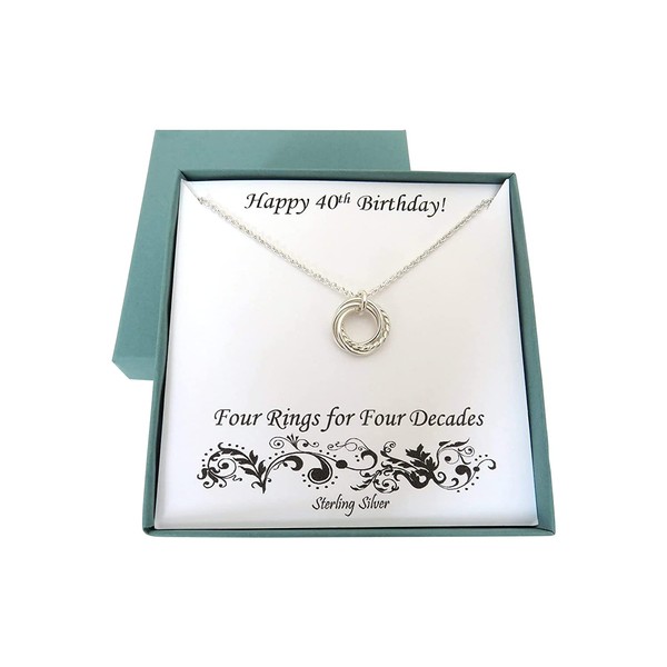 40th Birthday Gifts for Women | Sterling Silver Twist Necklace