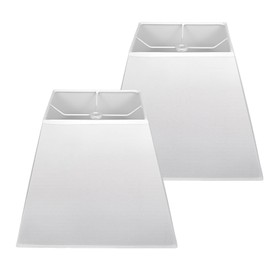 Vipmip White Rectangular Lamp Shades Set of 2, No Assembly Required Lampshade 5" x 6.5" Top, 8" x12" Bottom, 10" High, Replacement Lamp Shades for Table Lamps, Floor Lamps, Metal Spider Fitter