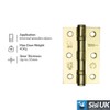 Door Hinges 3 inch Electro Brassed Ball Bearing Butt Hinges