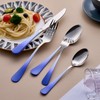 MDEALY 20-Piece White and Blue Silverware Set for 4, 18/0