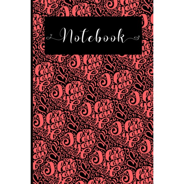 I love you valentine Journal with a romantic pattern for