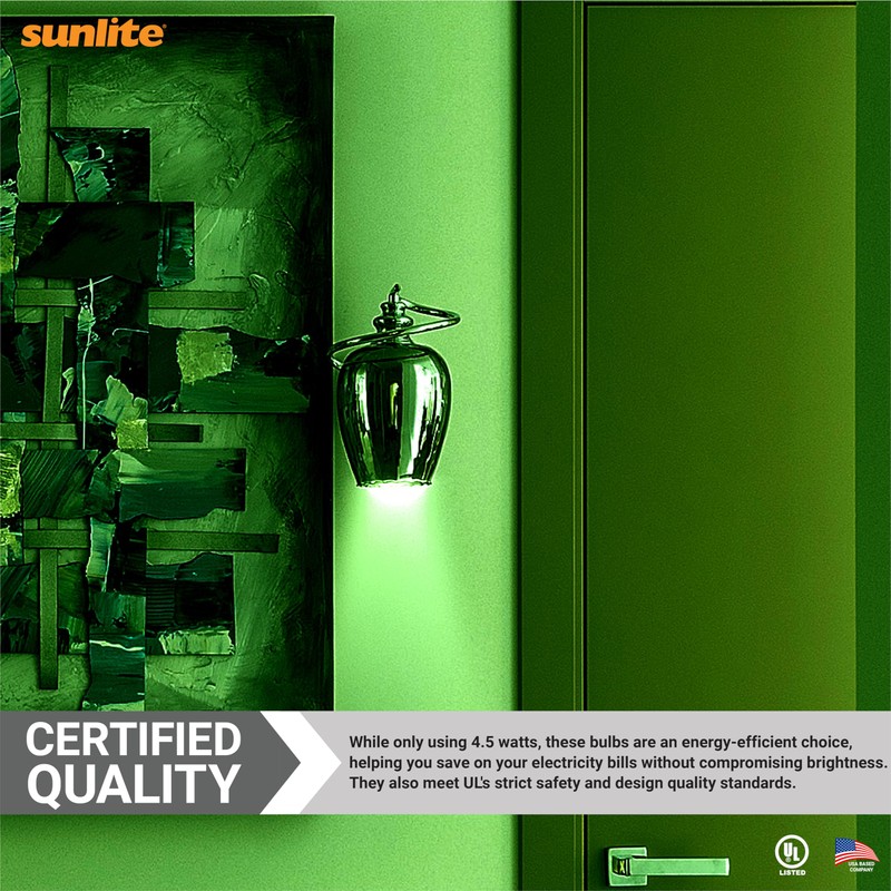 Sunlite 81083 LED Colored Filament A19 Light Bulb, 4.5 Watts,