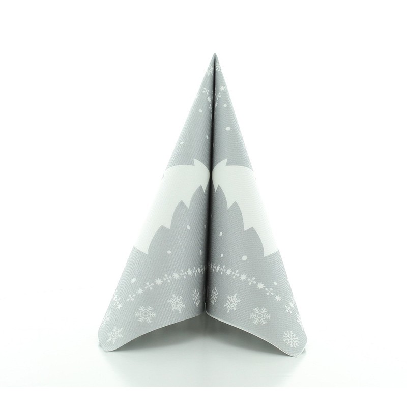 Sovie Home Linclass® Airlaid White Tree Napkin in Silver Christmas