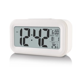 YUANRANER Digital Alarm Clock with Indoor Temperature, Battery Operated,Snooze Model,12/24H Display for Bedrooms Heavy Sleepers Kids Travel Bathroom Desk Smart Clock