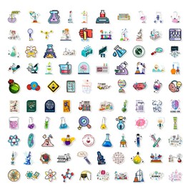 300PCS Laboratory Student Stickers for School Teacher Student Laboratories Teens Adults,Science Experiment Waterproof Decals for Water Bottle Scrapbook Journal Laptop Luggage Phone Computer Skateboard