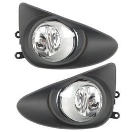 ANTUKO 1 Pair of Clear Bumper Fog Lights Assembly + Bulbs + Switch Wiring Kit Replacement for 2012-2014 Yaris Hatchback