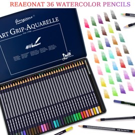 Watercolour Pencils, 36 Professional Colored Pencil Set in Tin Box for Adult, Artist and Beginners Drawing Sketching Painting Coloring Book, Art School Stationery Supplies