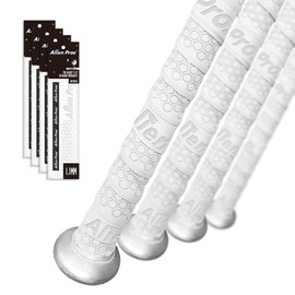 Alien Pros Bat Grip Tape for Baseball (4 Grips) – 1.1 mm Precut and Pro Feel Bat Tape – Replacement for Old Baseball bat Grip – Wrap Your Bat for an Epic Home Run (4 Grips, White)